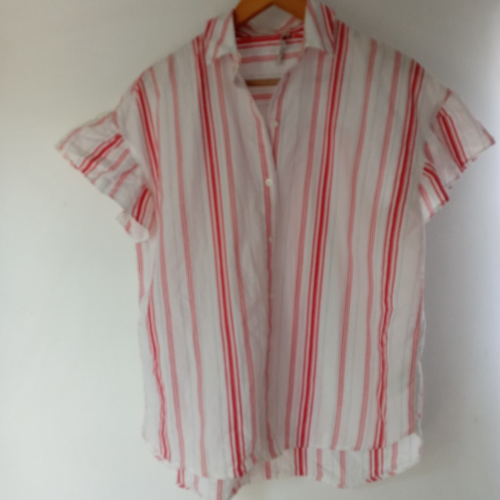 Madewell XS Central Ruffle-Sleeve Shirt